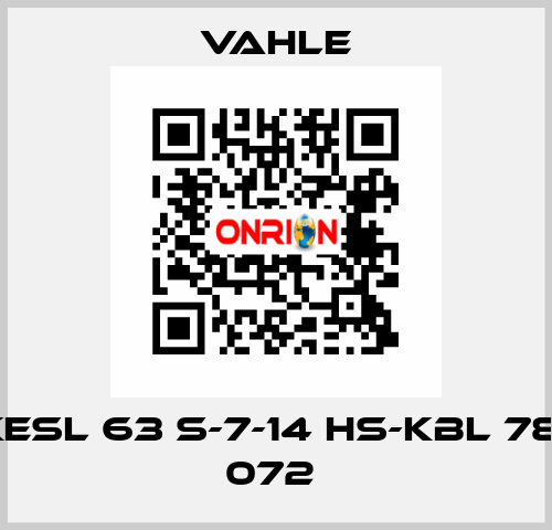 KESL 63 S-7-14 HS-KBL 781 072  Vahle