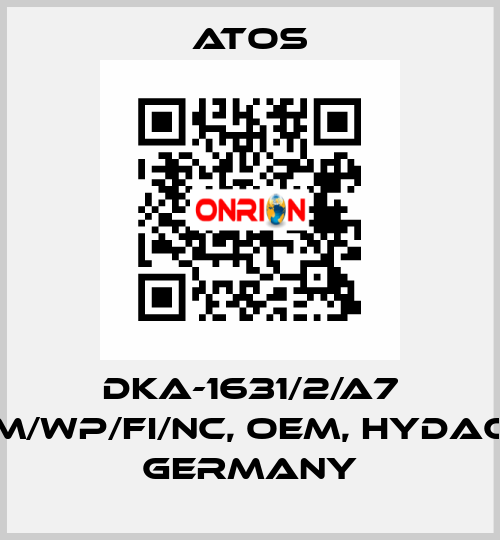 DKA-1631/2/A7 M/WP/FI/NC, OEM, Hydac Germany Atos