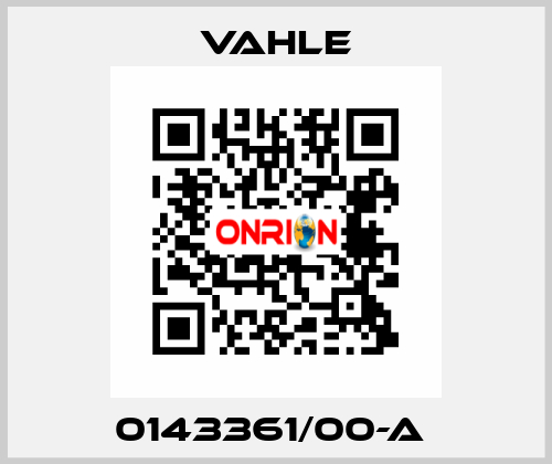 0143361/00-A  Vahle