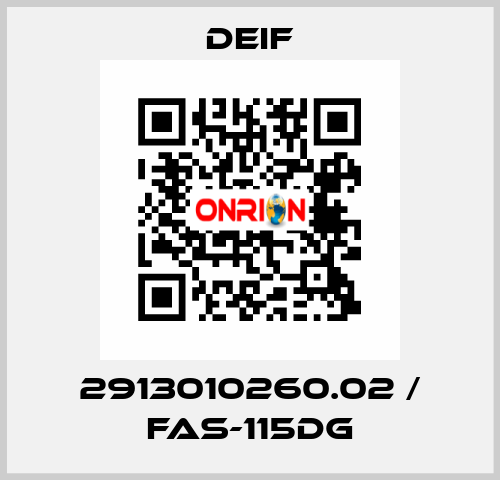 2913010260.02 / FAS-115DG Deif