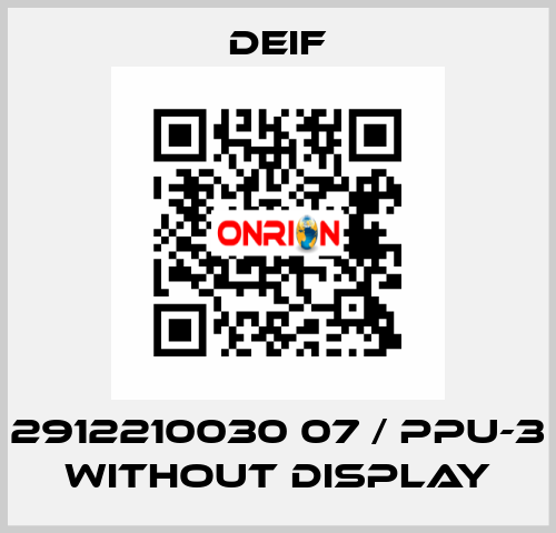 2912210030 07 / PPU-3 without display Deif