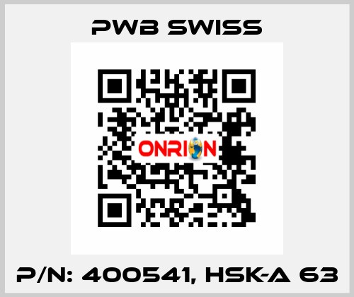 P/N: 400541, HSK-A 63 PWB Swiss