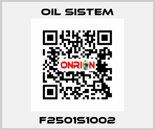 F2501S1002 Oil Sistem