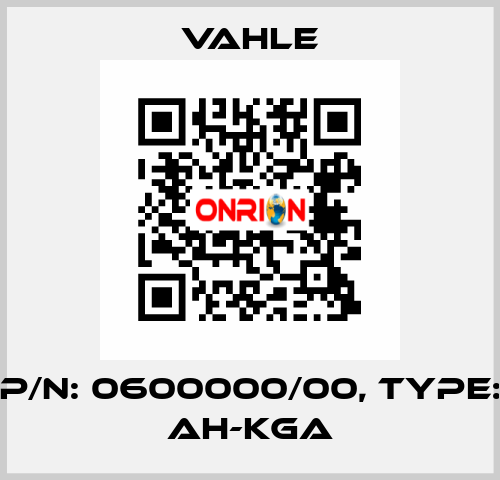 P/n: 0600000/00, Type: AH-KGA Vahle