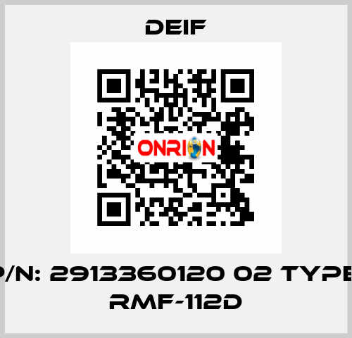 P/N: 2913360120 02 Type: RMF-112D Deif