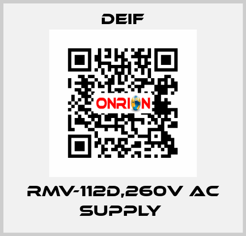 RMV-112D,260V AC SUPPLY  Deif