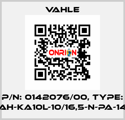 P/n: 0142076/00, Type: AH-KA10L-10/16,5-N-PA-14 Vahle