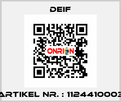 Artikel Nr. : 1124410003 Deif