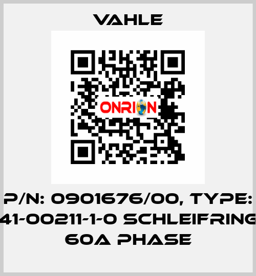 P/n: 0901676/00, Type: 41-00211-1-0 SCHLEIFRING 60A PHASE Vahle