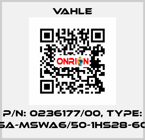 P/n: 0236177/00, Type: SA-MSWA6/50-1HS28-60 Vahle