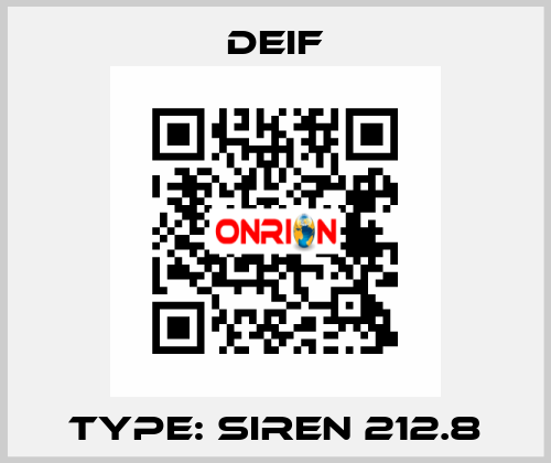 Type: SIREN 212.8 Deif