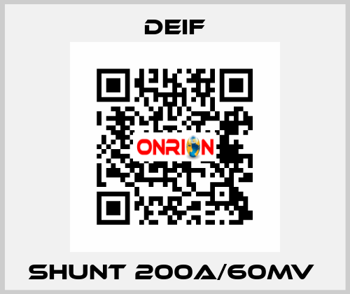 SHUNT 200A/60MV  Deif