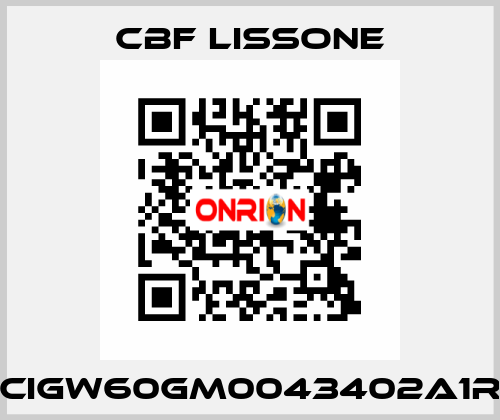 CIGW60GM0043402A1R CBF LISSONE