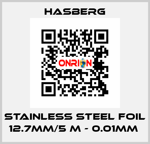 stainless steel foil 12.7mm/5 m - 0.01mm  Hasberg