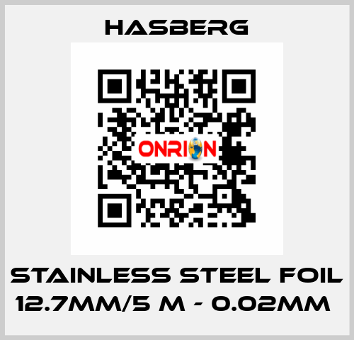 stainless steel foil 12.7mm/5 m - 0.02mm  Hasberg