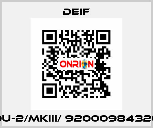 DU-2/MKIII/ 92000984320 Deif