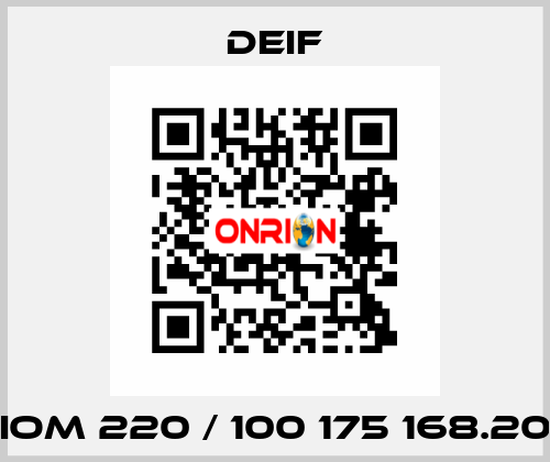 IOM 220 / 100 175 168.20 Deif