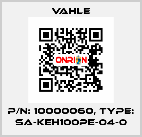 P/n: 10000060, Type: SA-KEH100PE-04-0 Vahle