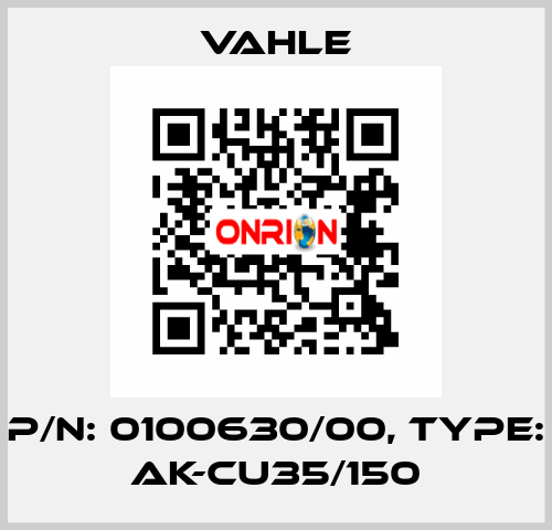 P/n: 0100630/00, Type: AK-CU35/150 Vahle