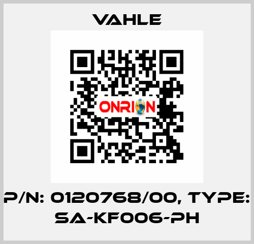 P/n: 0120768/00, Type: SA-KF006-PH Vahle