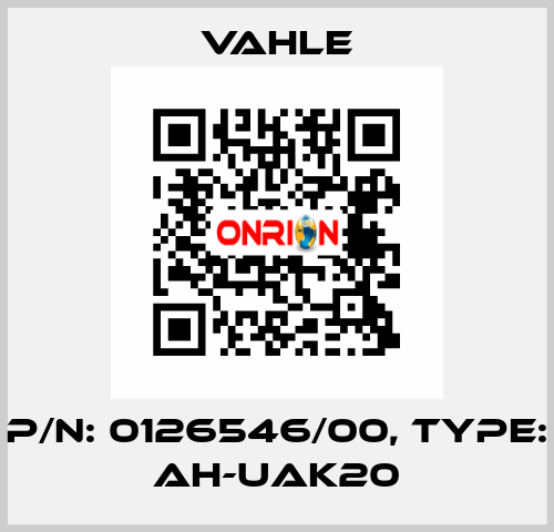 P/n: 0126546/00, Type: AH-UAK20 Vahle