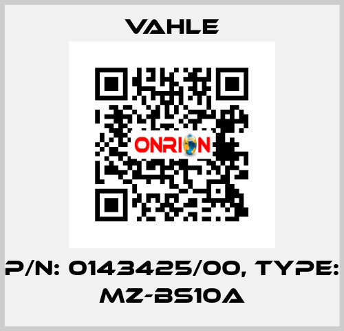 P/n: 0143425/00, Type: MZ-BS10A Vahle