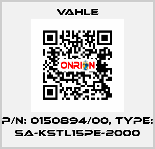 P/n: 0150894/00, Type: SA-KSTL15PE-2000 Vahle