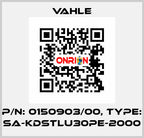 P/n: 0150903/00, Type: SA-KDSTLU30PE-2000 Vahle