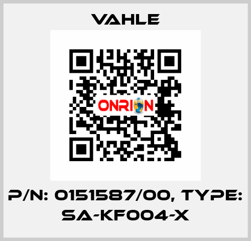 P/n: 0151587/00, Type: SA-KF004-X Vahle