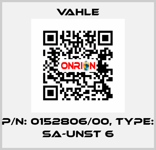 P/n: 0152806/00, Type: SA-UNST 6 Vahle