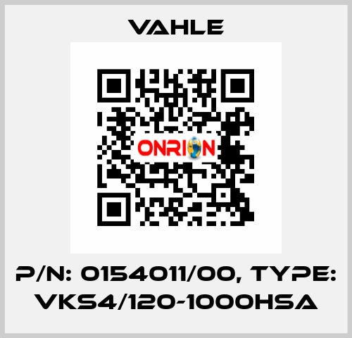 P/n: 0154011/00, Type: VKS4/120-1000HSA Vahle