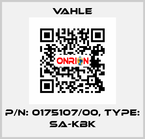 P/n: 0175107/00, Type: SA-KBK Vahle