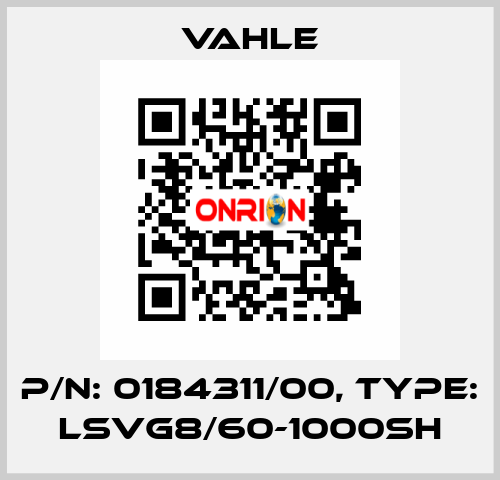 P/n: 0184311/00, Type: LSVG8/60-1000SH Vahle