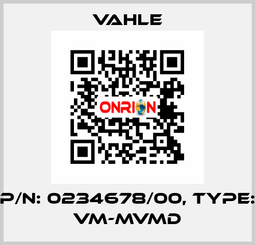 P/n: 0234678/00, Type: VM-MVMD Vahle