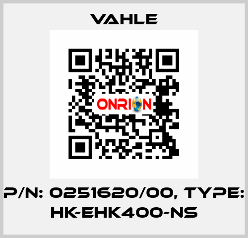 P/n: 0251620/00, Type: HK-EHK400-NS Vahle