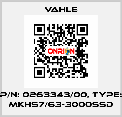 P/n: 0263343/00, Type: MKHS7/63-3000SSD Vahle