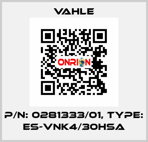 P/n: 0281333/01, Type: ES-VNK4/30HSA Vahle