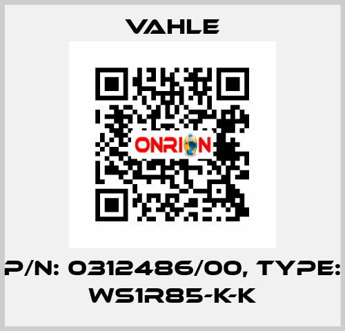 P/n: 0312486/00, Type: WS1R85-K-K Vahle