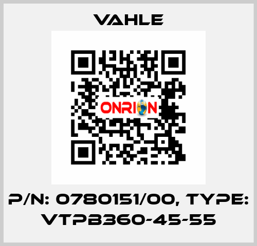 P/n: 0780151/00, Type: VTPB360-45-55 Vahle