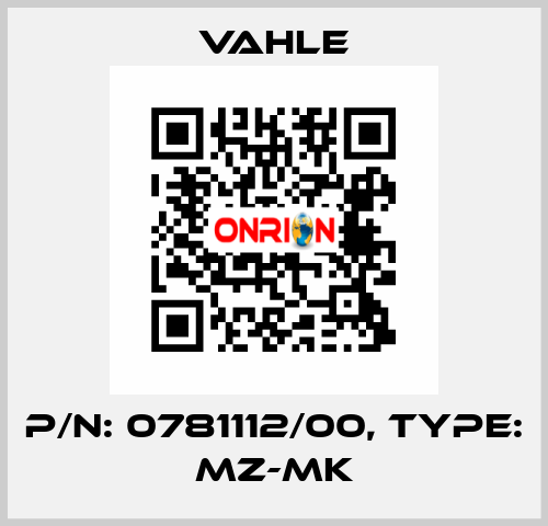 P/n: 0781112/00, Type: MZ-MK Vahle