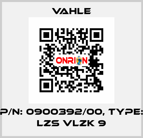 P/n: 0900392/00, Type: LZS VLZK 9 Vahle