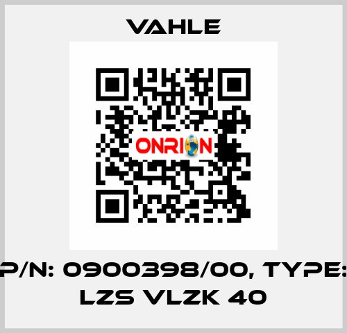 P/n: 0900398/00, Type: LZS VLZK 40 Vahle