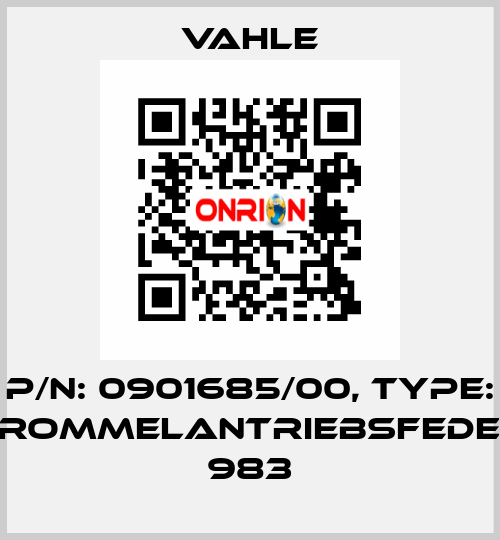 P/n: 0901685/00, Type: TROMMELANTRIEBSFEDER 983 Vahle