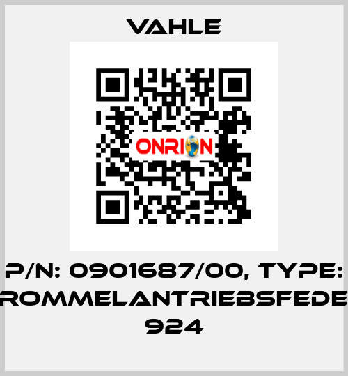 P/n: 0901687/00, Type: TROMMELANTRIEBSFEDER 924 Vahle