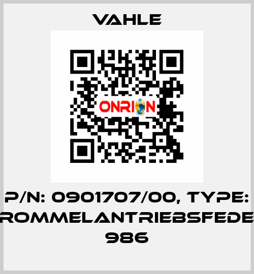 P/n: 0901707/00, Type: TROMMELANTRIEBSFEDER 986 Vahle