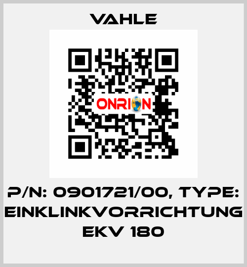 P/n: 0901721/00, Type: EINKLINKVORRICHTUNG EKV 180 Vahle