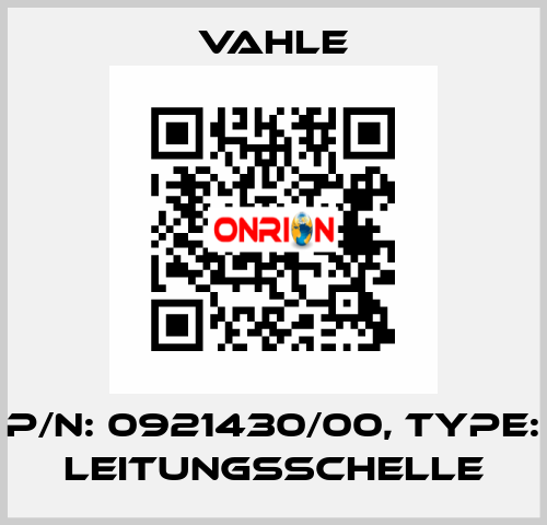 P/n: 0921430/00, Type: LEITUNGSSCHELLE Vahle