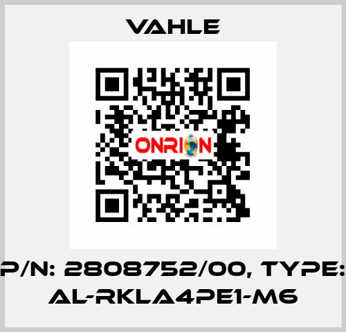 P/n: 2808752/00, Type: AL-RKLA4PE1-M6 Vahle