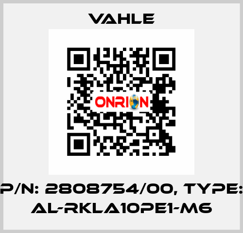 P/n: 2808754/00, Type: AL-RKLA10PE1-M6 Vahle