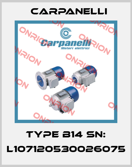 Type B14 SN: L107120530026075 Carpanelli